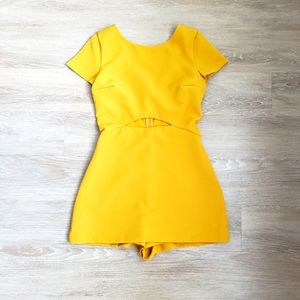 Zara Mustard Cutout Skort Romper
